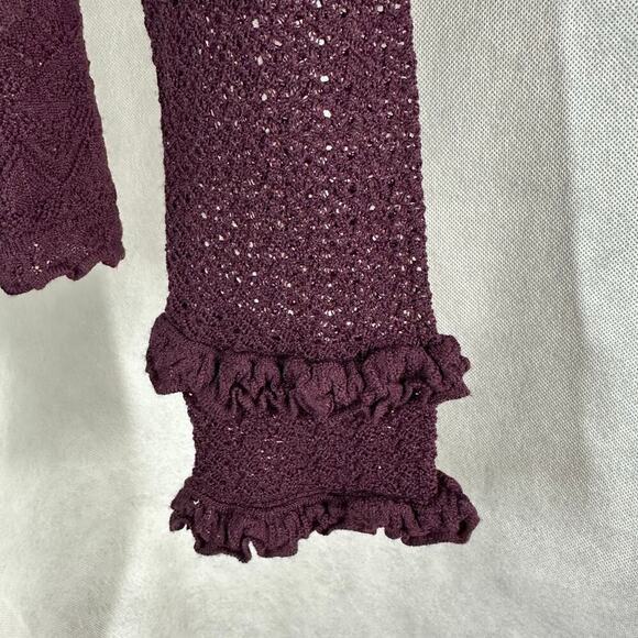 Ulla Johnson Augustina Wool Pointelle Knit Long Sleeve Top Size Large - Picture 7 of 14